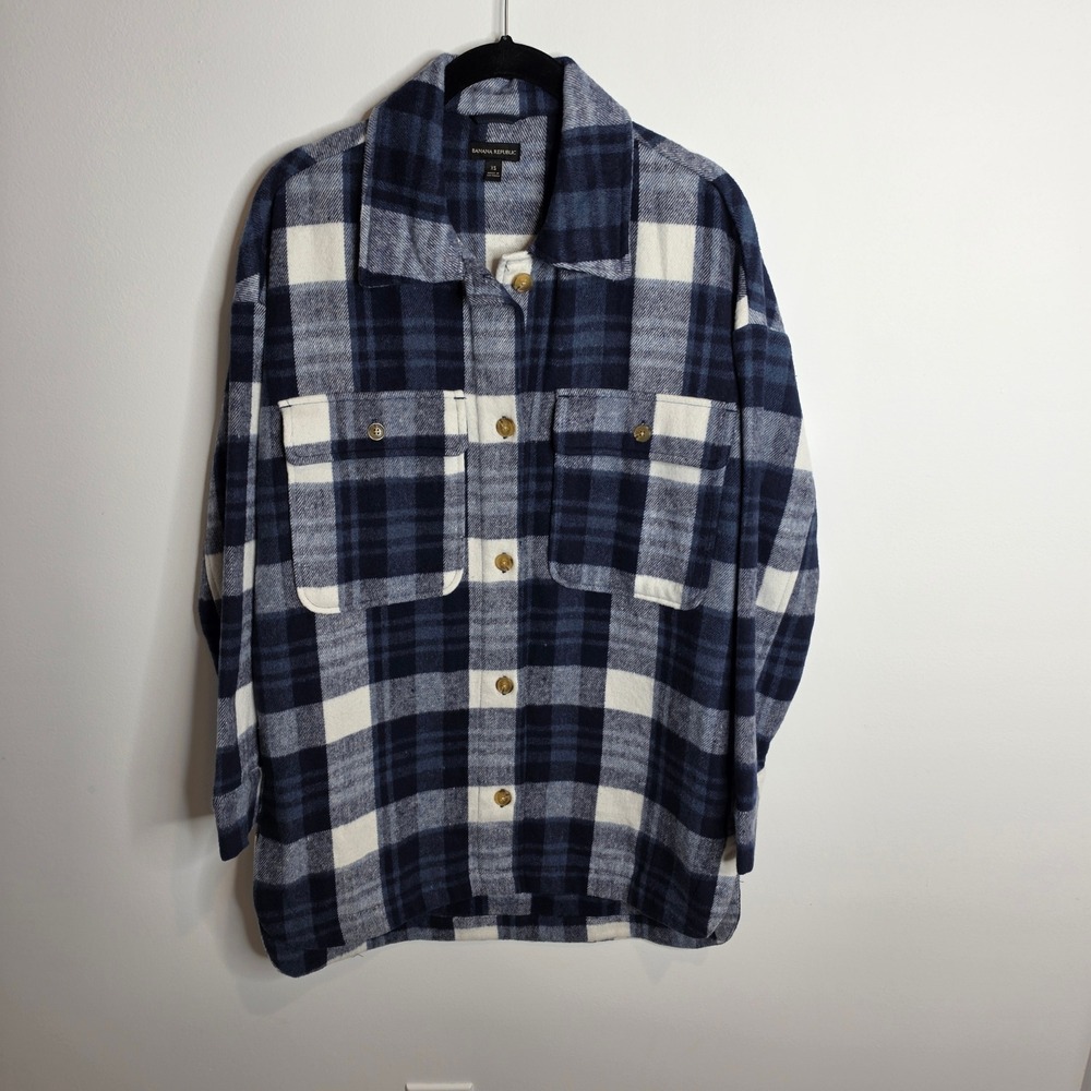 Banana Republic Plaid Shacket Women XS